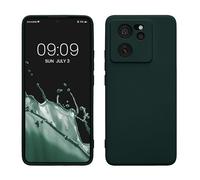 kwmobile Carcasa Compatible con Xiaomi 13T / 13T Pro Funda - Bordes elevados anticaídas - Case de TPU y Silicona con Interior de Microfibra - Verde Musgo