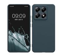 kwmobile Carcasa Compatible con Xiaomi 14T Funda - con Bordes elevados - Apto Carga inalámbrica - Pizarra Oscura Mate