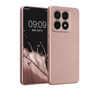 kwmobile Carcasa Compatible con Xiaomi 14T Funda - Funda Ultrafina de TPU con Bordes elevados - Oro Rosa Metalizado