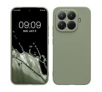 kwmobile Carcasa Compatible con Xiaomi 15T Pro Funda - con Bordes elevados - Apto Carga inalámbrica - Gris Verdoso Mate