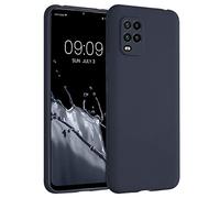 kwmobile Carcasa Compatible con Xiaomi Mi 10 Lite (5G) Funda - con Bordes elevados - Apto Carga inalámbrica - Azul Oscuro Mate
