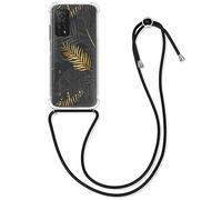 kwmobile Carcasa Compatible con Xiaomi Mi 10T / Mi 10T Pro Funda con Cuerda - Funda con Correa Colgante - Cordón Ajustable - Bordes elevados - Palmeras