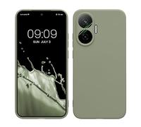 kwmobile Carcasa Compatible con Xiaomi Poco F7 Funda - con Bordes elevados - Apto Carga inalámbrica - Gris Verdoso Mate