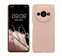 kwmobile Carcasa Compatible con Xiaomi Redmi A3 Funda - con Bordes elevados - Apto Carga inalámbrica - Beige Rosa Claro Mate