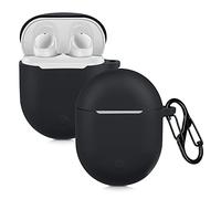 kwmobile Carcasa Compatible con Xiaomi Redmi Airdots 3 Pro/Buds 3 Pro Funda - Funda de Silicona antigolpes con mosquetón - Negro