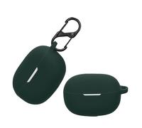 kwmobile Carcasa Compatible con Xiaomi Redmi Buds 5 Pro Funda - Funda de Silicona antigolpes con mosquetón - Verde Oscuro