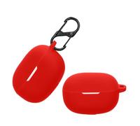 kwmobile Carcasa Compatible con Xiaomi Redmi Buds 5 Pro Funda - Funda de Silicona antigolpes con mosquetón - Rojo