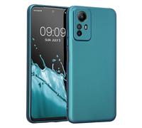 kwmobile Carcasa Compatible con Xiaomi Redmi Note 12S Funda - Funda Ultrafina de TPU con Bordes elevados - Azul metálico