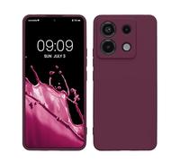 kwmobile Carcasa Compatible con Xiaomi Redmi Note 13 Pro 5G / Poco X6 5G Funda - con Bordes elevados - Apto Carga inalámbrica - Violeta Burdeos Mate