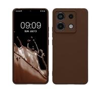kwmobile Carcasa Compatible con Xiaomi Redmi Note 13 Pro 5G / Poco X6 5G Funda - con Bordes elevados - Apto Carga inalámbrica - Chocolate Mate