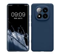 kwmobile Carcasa Compatible con Xiaomi Redmi Note 14 Pro+ 5G / Redmi Note 14 Pro Plus 5G Funda - con Bordes elevados - Apto Carga inalámbrica - Azul Marino Mate