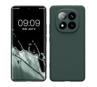 kwmobile Carcasa Compatible con Xiaomi Redmi Note 14 Pro+ 5G / Redmi Note 14 Pro Plus 5G Funda - con Bordes elevados - Apto Carga inalámbrica - Verde Musgo Mate