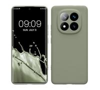 kwmobile Carcasa Compatible con Xiaomi Redmi Note 14 Pro+ 5G / Redmi Note 14 Pro Plus 5G Funda - con Bordes elevados - Apto Carga inalámbrica - Gris Verdoso Mate