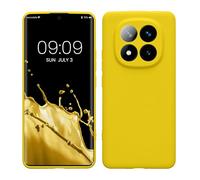kwmobile Carcasa Compatible con Xiaomi Redmi Note 14 Pro+ 5G / Redmi Note 14 Pro Plus 5G Funda - con Bordes elevados - Apto Carga inalámbrica - Amarillo chillón Mate