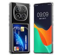 kwmobile Carcasa Compatible con Xiaomi Redmi Note 14 Pro 5G / Redmi Note 14 Pro Plus 5G / Poco X7 Funda Transparente con Tarjetero - Funda con Cartera con Espacio para Tarjetas - Transparente