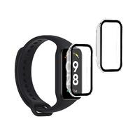 kwmobile Carcasa Compatible con Xiaomi Redmi Smart Band 2 Funda - 2X Protector Pantalla Completo de Cristal Templado - Ultrafino y antigolpes - Transparente