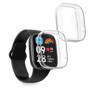 kwmobile Carcasa Compatible con Xiaomi Redmi Watch 3 Active Funda - 2X Protector Pantalla Completo - Ultrafino y antigolpes - Transparente