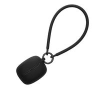 kwmobile Carcasa de Silicona Compatible con JBL Tune Beam 2 Case - Funda para Cascos Inalámbricos con Correa de Mano Antipérdida - Negro