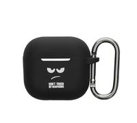 kwmobile Carcasa para Auriculares Compatible con Apple Airpods 4 Funda - Carcasa Protectora de Silicona - Don't Touch my Headphones