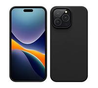 kwmobile Carcasa para iPhone 14 Pro MAX Funda - Case TPU y Silicona para Smartphone con Interior de Microfibra - Suave Protector antigolpes para móvil - Apto Carga inalámbrica - Negro