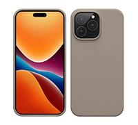 kwmobile Carcasa para iPhone 14 Pro MAX Funda - Case TPU y Silicona para Smartphone con Interior de Microfibra - Suave Protector antigolpes para móvil - Apto Carga inalámbrica - Polvo de Piedra