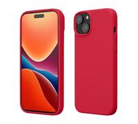 kwmobile Carcasa para iPhone 15 Funda - Case TPU y Silicona para Smartphone con Interior de Microfibra - Suave Protector antigolpes para móvil - Rojo Granada