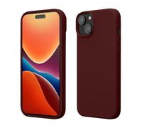 kwmobile Carcasa para iPhone 15 Funda - Case TPU y Silicona para Smartphone con Interior de Microfibra - Suave Protector antigolpes para móvil - Violeta Burdeos
