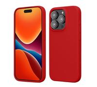 kwmobile Carcasa para iPhone 15 Pro Funda - Case TPU y Silicona para Smartphone con Interior de Microfibra - Suave Protector antigolpes para móvil - Rojo clásico