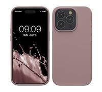 kwmobile Carcasa para iPhone 15 Pro Funda - Case TPU y Silicona para Smartphone con Interior de Microfibra - Suave Protector antigolpes para móvil - Lila Color Carne