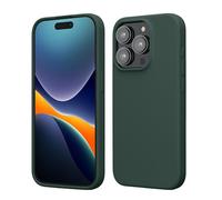 kwmobile Carcasa para iPhone 15 Pro Funda - Case TPU y Silicona para Smartphone con Interior de Microfibra - Suave Protector antigolpes para móvil - Verde Musgo