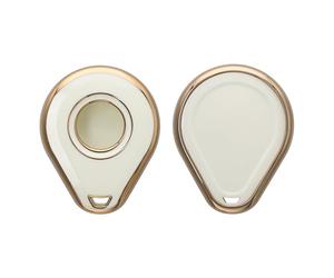 kwmobile Carcasa para Mando Compatible con Llave para Motocicleta Harley Davidson Funda Llave - Funda para Llaves de Moto de TPU con Botones - Blanco/Dorado