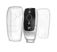 kwmobile Carcasa para Mando Compatible con Mercedes Benz Llave de Coche Smart Key (Solo Keyless) - Funda para Llaves de Coche de TPU Transparente con Botones - Transparente