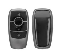 kwmobile Carcasa para Mando Compatible con Mercedes Benz Llave de Coche Smart Key (Solo Keyless) - Funda para Llaves de Coche con Botones de TPU - Negro Mate/Negro
