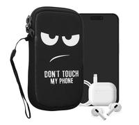 kwmobile Carcasa para móvil tamaño M - 5,5" - Funda Universal con Cremallera - Estuche de Neopreno - Don't Touch my Phone