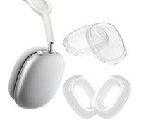 kwmobile Carcasas compatibles con Apple AirPods MAX/AirPods MAX 2 Fundas - Set Protector Completo 2en1 antiarañazos y antihuellas para Cascos y Almohadillas - Transparente