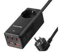 kwmobile Cargador USB C y USB- A - Cargador de Escritorio 6en1 con cable 1,5 m - Cargador USB C Carga Rapida - Carga Múltiples Dispositivos al Mismo Tiempo - Cargador USB Multiple