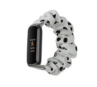 kwmobile Correa coletero compatible con Fitbit Luxe - Scrunchy para reloj inteligente - blanco/negro