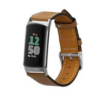 kwmobile Correa compatible con Fitbit Charge 6 / Charge 5 - Pulsera de piel auténtica