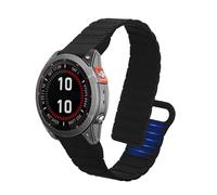kwmobile Correa de Repuesto compatible con Garmin Fenix 8 47mm / Fenix E 47mm / Fenix 7/7 Pro/EPIX 2 Correa - Pulsera Magnética Extrafuerte de Silicona para Smartwatch - negro