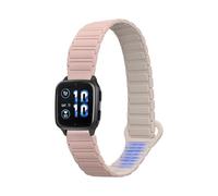 kwmobile Correa de Repuesto compatible con Garmin Venu Sq 2 Music/Sq 2 Correa - Pulsera Magnética Extrafuerte de Silicona para Smartwatch - rosa palo/beige