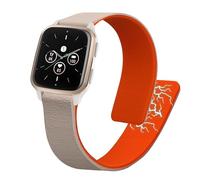 kwmobile Correa de Repuesto compatible con Garmin Venu Sq 2 Music/Sq 2 / Vivoactive 6 / Vivoactive 5 Correa - Pulsera Magnética de Silicona para Smartwatch - Diseño Minimalista - beige/naranja