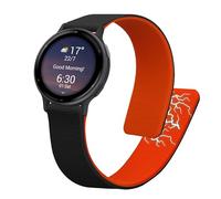 kwmobile Correa de Repuesto compatible con Garmin vivoactive 5 / active 5 Correa - Pulsera Magnética de Silicona para Smartwatch - Diseño Minimalista - negro/naranja