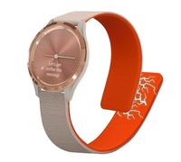 kwmobile Correa de Repuesto compatible con Garmin vivoactive 6 / vivomove Trend/Forerunner 55 Correa - Pulsera Magnética de Silicona para Smartwatch - Diseño Minimalista - beige/naranja
