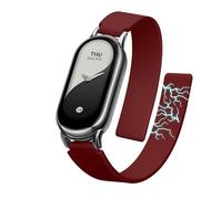 kwmobile Correa de Repuesto compatible con Xiaomi Mi Band 10 / Mi Band 9/8 Correa - Pulsera Magnética de Silicona para Smartwatch - Diseño Minimalista - burdeos