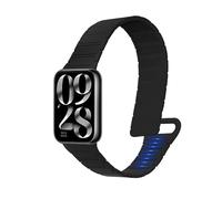 kwmobile Correa de Repuesto Compatible con Xiaomi Smart Band 8 Pro/Smart Band 9 Pro Correa - Pulsera Magnética Extrafuerte de Silicona para Smartwatch - Negro