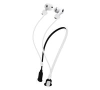 kwmobile Correa de Silicona para el Cuello para Apple Airpods 3/4 / Pro 1 / Pro 2 / Airpods Pro 3 Soporte para Jogging - Banda para Auriculares In-Ear - Accesorio para Auriculares - Blanco/Negro