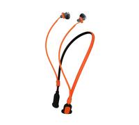 kwmobile Correa de Silicona para el Cuello para Samsung Galaxy Buds 4 / Galaxy Buds 4 Pro Soporte para Jogging - Banda para Auriculares In-Ear - Accesorio para Auriculares - Negro/Naranja