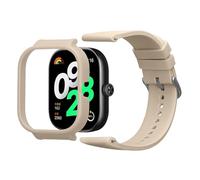 kwmobile Correa y Carcasa para Esfera Compatible con Xiaomi Redmi Watch 4 - Set de Recambio 2en1 con Pulsera y Bumper Antigolpes para Esfera - Beige