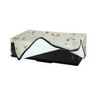 kwmobile Cubierta Compatible con Canon PIXMA PRO-200 Funda - Protector Impresora Antipolvo y Antihuellas Dactilares de Tela de Lino - Conejos con Flores