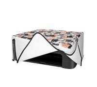 kwmobile Cubierta Compatible con Canon Pixma TS3151 / 3150 Funda - Protector Impresora Antipolvo y Antihuellas Dactilares de Tela de Lino - Gatitos